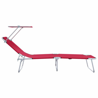 Ligstoel 2 pcs Rood 58 x 188 x 77cm Polyester