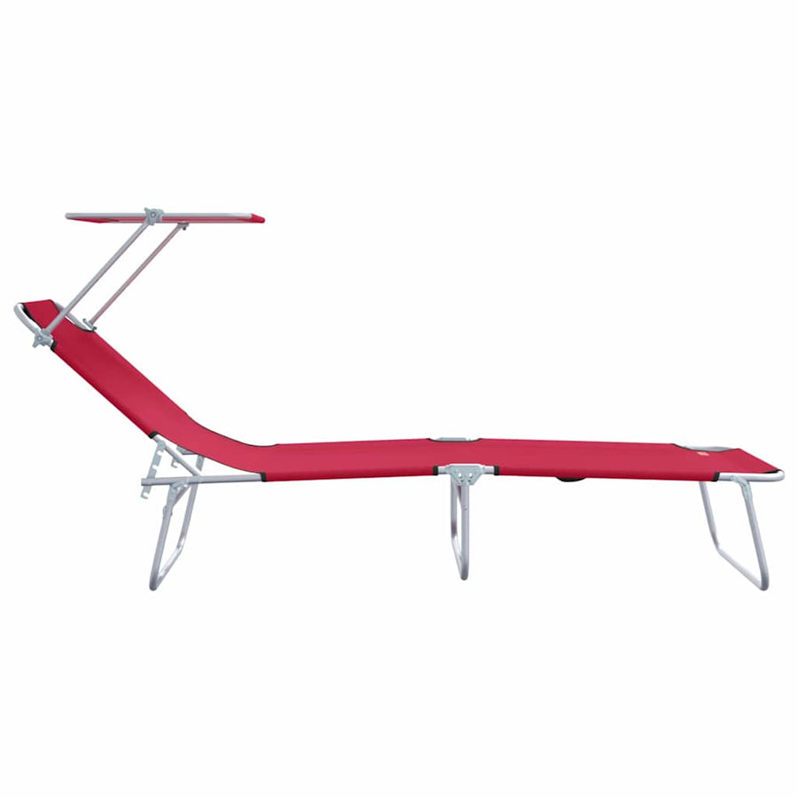 Ligstoel 2 pcs Rood 58 x 188 x 77cm Polyester