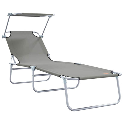 Ligstoel 2 pcs Grijs 58 x 188 x 77cm Polyester