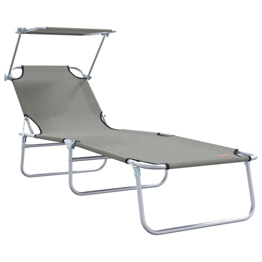 Ligstoel 2 pcs Grijs 58 x 188 x 77cm Polyester