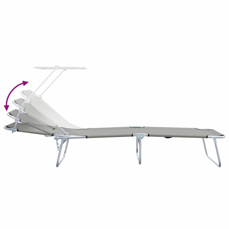 Ligstoel 2 pcs Grijs 58 x 188 x 77cm Polyester