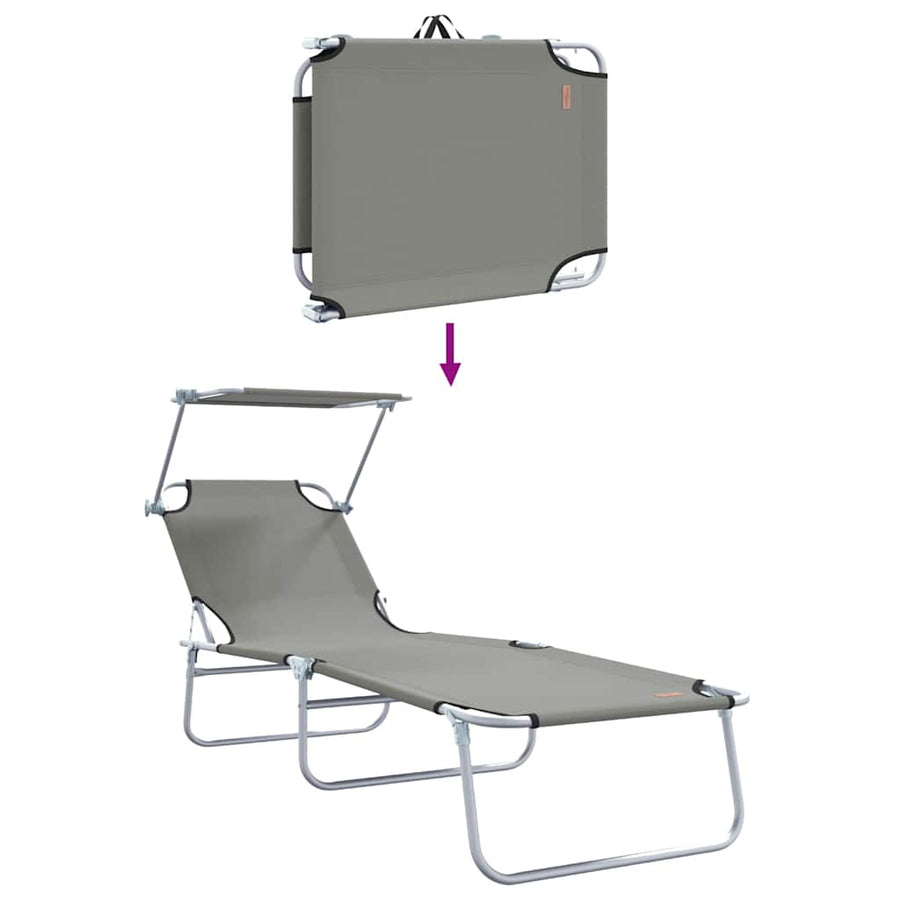 Ligstoel 2 pcs Grijs 58 x 188 x 77cm Polyester