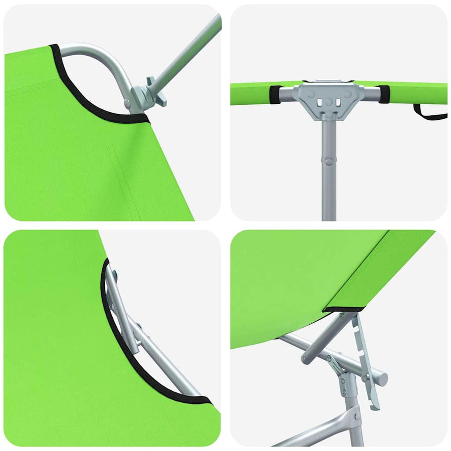Ligstoel 2 pcs Groen 58 x 188 x 77cm Polyester