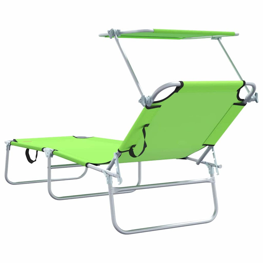 Ligstoel 2 pcs Groen 58 x 188 x 77cm Polyester