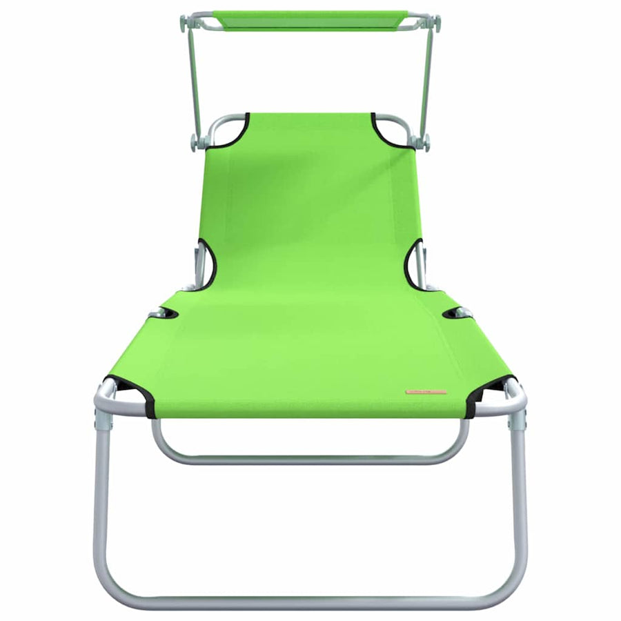 Ligstoel 2 pcs Groen 58 x 188 x 77cm Polyester