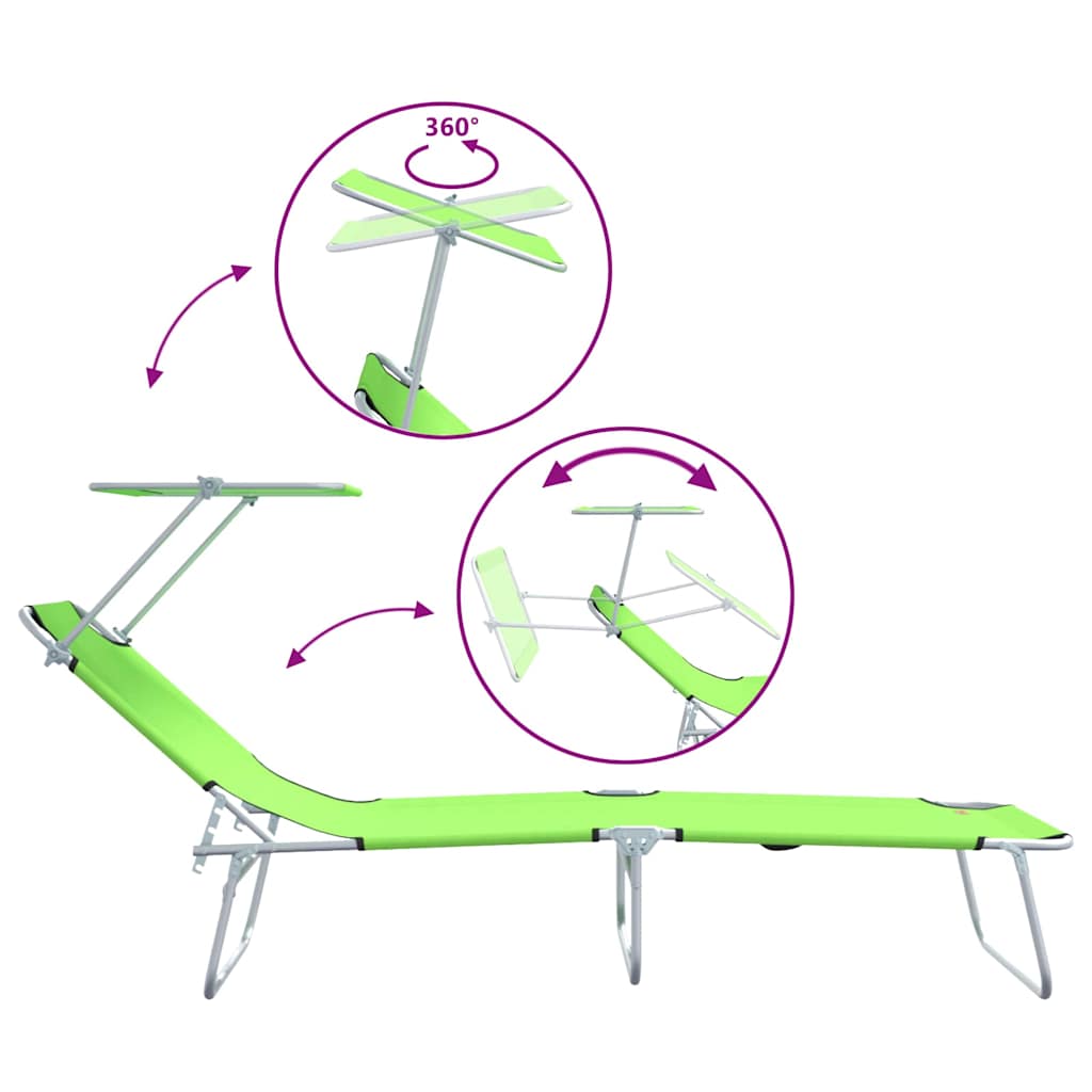 Ligstoel 2 pcs Groen 58 x 188 x 77cm Polyester