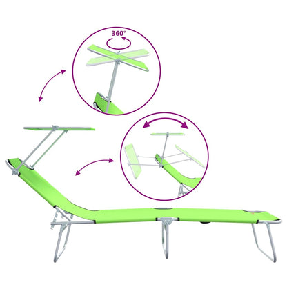 Ligstoel 2 pcs Groen 58 x 188 x 77cm Polyester