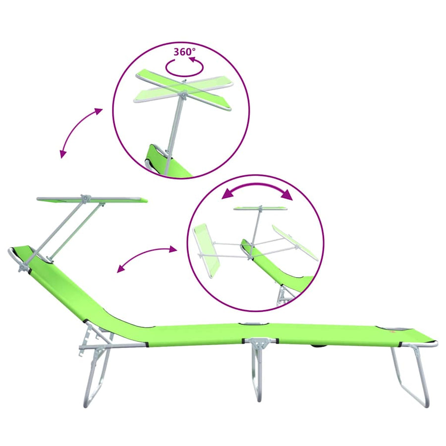 Ligstoel 2 pcs Groen 58 x 188 x 77cm Polyester