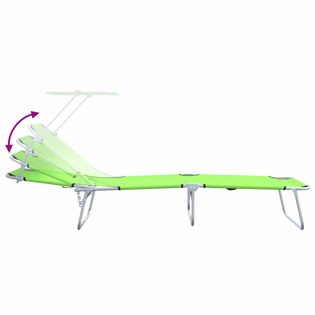 Ligstoel 2 pcs Groen 58 x 188 x 77cm Polyester