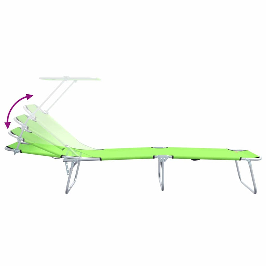 Ligstoel 2 pcs Groen 58 x 188 x 77cm Polyester