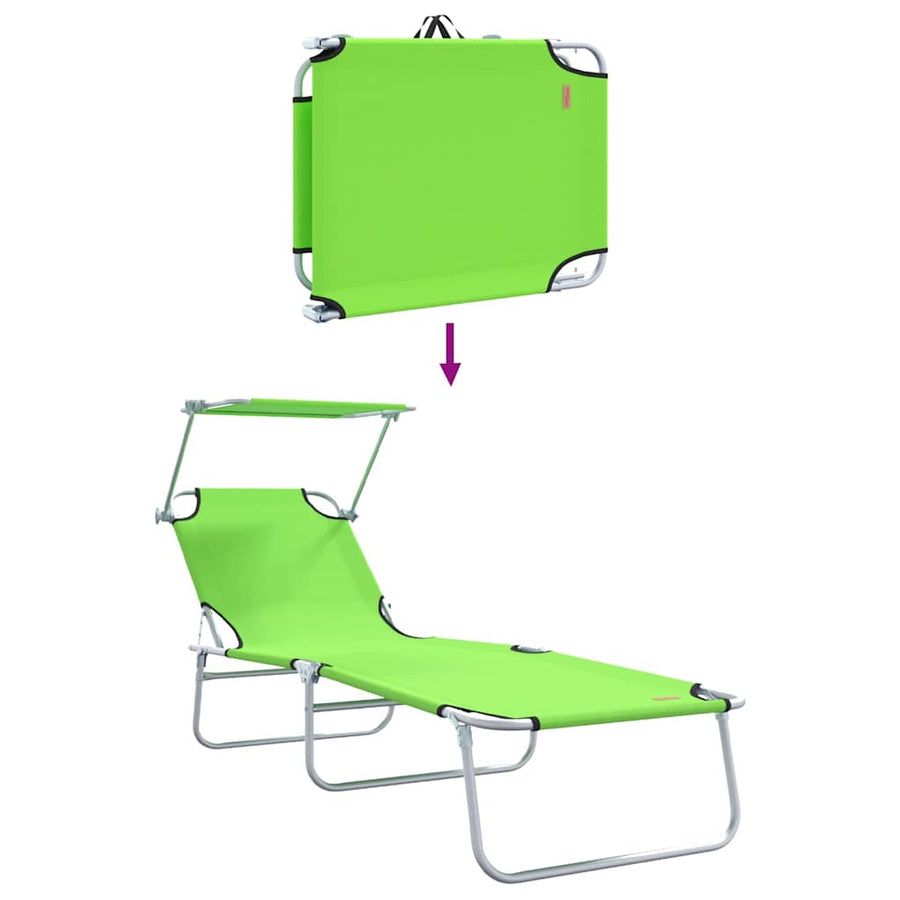 Ligstoel 2 pcs Groen 58 x 188 x 77cm Polyester