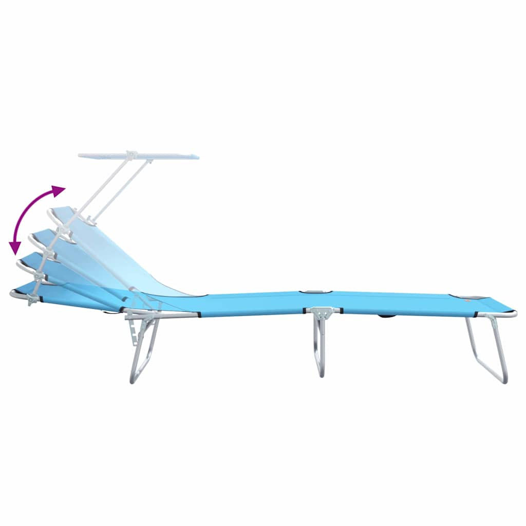 Ligstoel 2 pcs Heldere Blauw 58 x 188 x 77cm Polyester