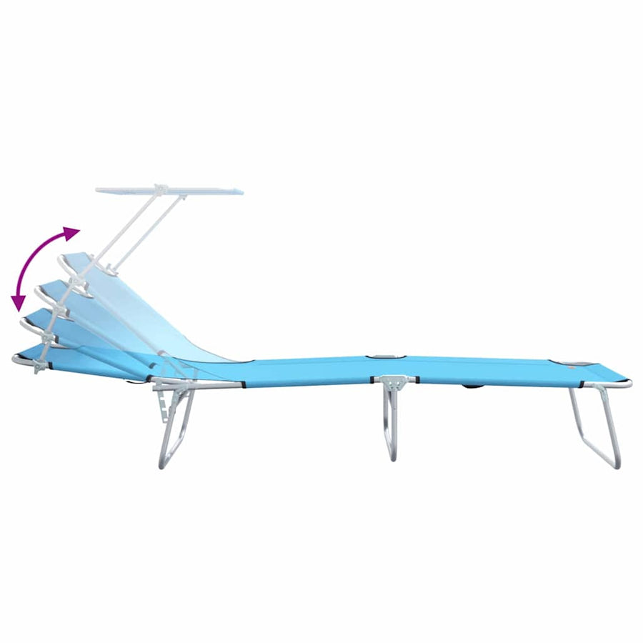 Ligstoel 2 pcs Heldere Blauw 58 x 188 x 77cm Polyester