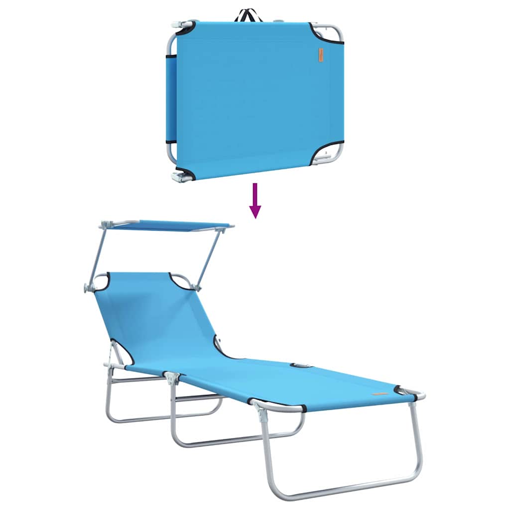 Ligstoel 2 pcs Heldere Blauw 58 x 188 x 77cm Polyester