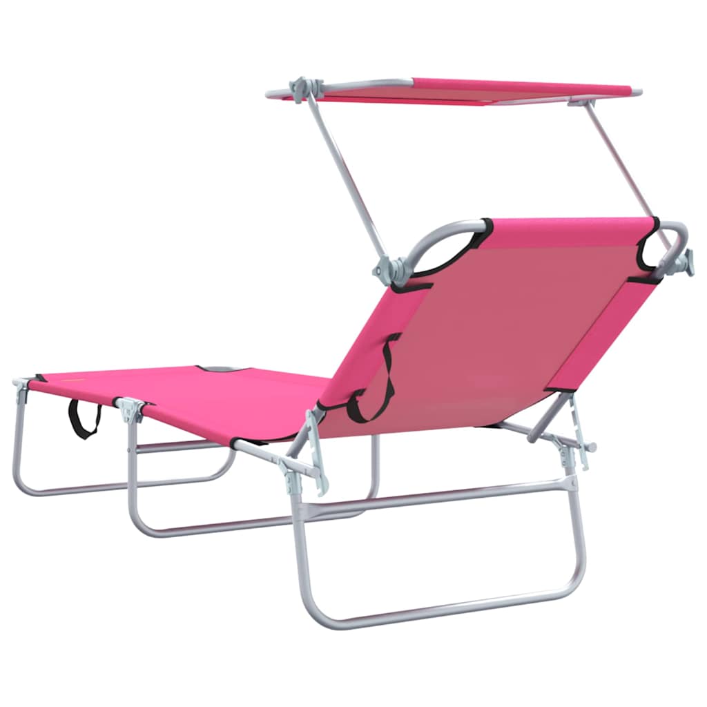 Ligstoel 2 pcs Roze 58 x 188 x 77cm Polyester