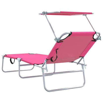 Ligstoel 2 pcs Roze 58 x 188 x 77cm Polyester