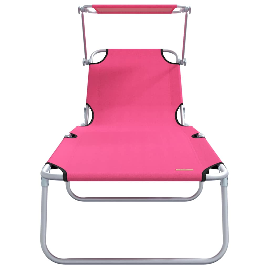 Ligstoel 2 pcs Roze 58 x 188 x 77cm Polyester