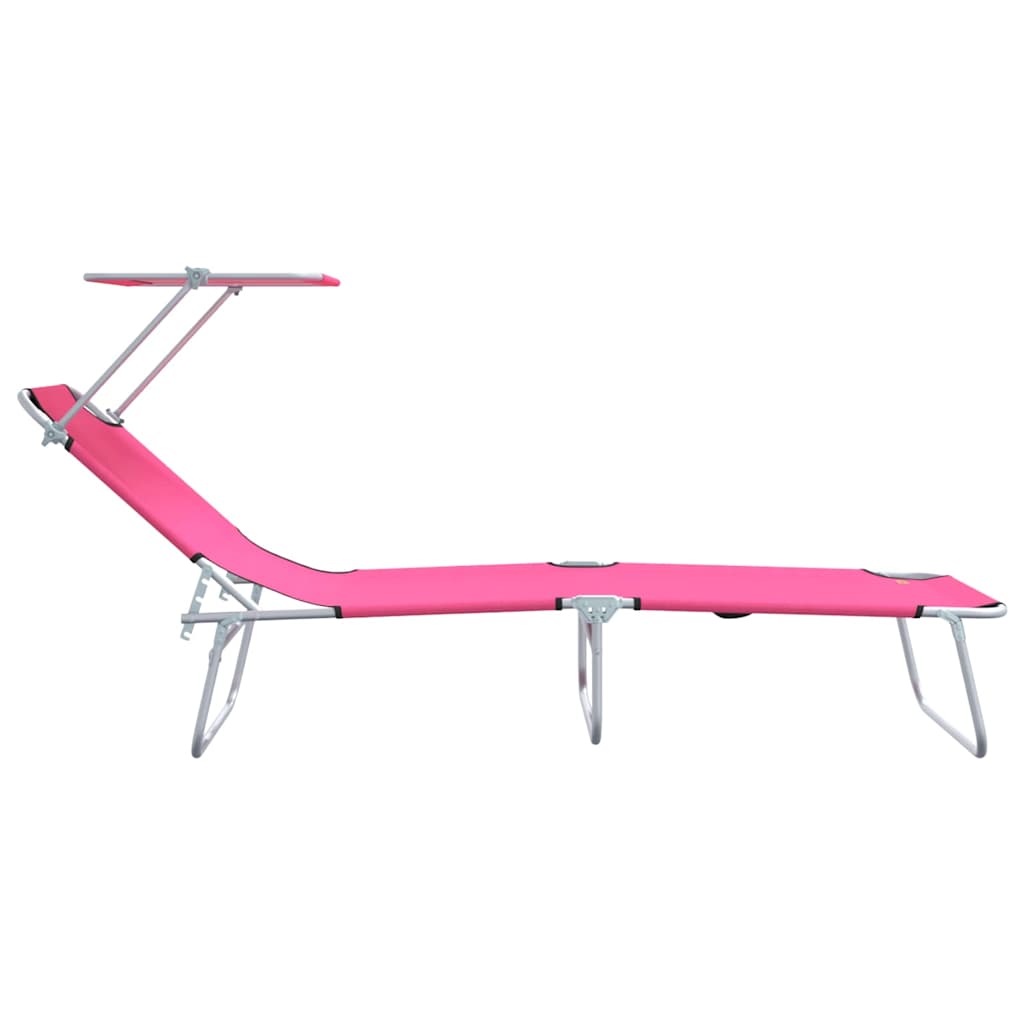 Ligstoel 2 pcs Roze 58 x 188 x 77cm Polyester