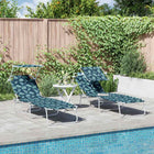 Ligstoel 2 stuks groen 58x188x77 cm polyester
