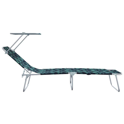 Ligstoel 2 pcs Groen 58 x 188 x 77cm Polyester