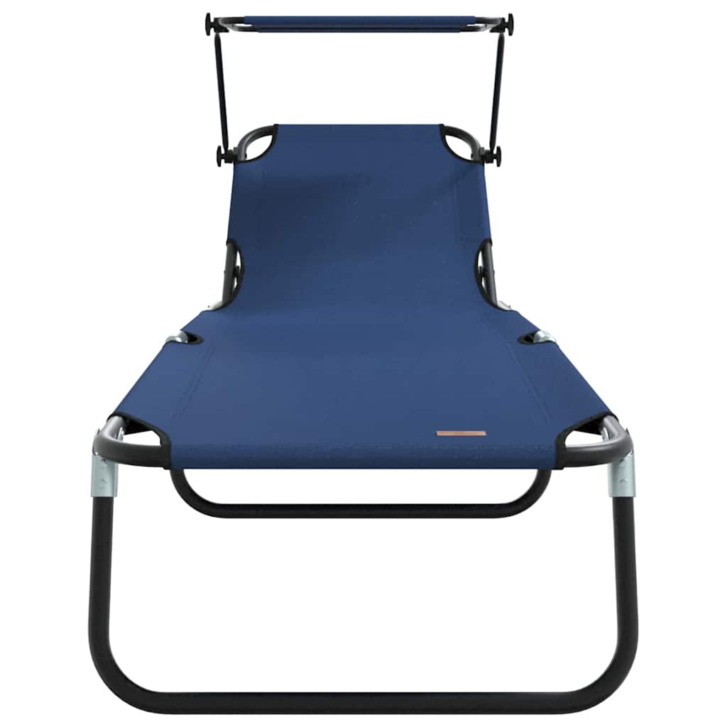 Opvouwbare zonnebed Blauw 190 x 57 x 81 cm oxford