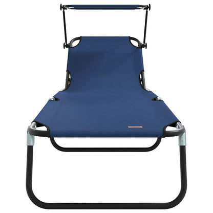 Opvouwbare zonnebed Blauw 190 x 57 x 81 cm oxford