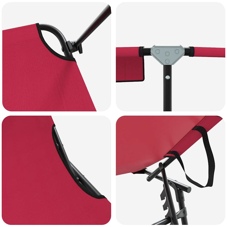 Opvouwbare zonnebed Rood 190 x 57 x 81 cm oxford