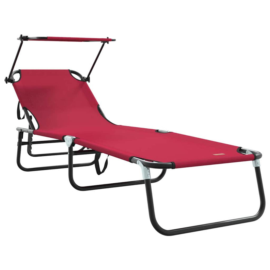 Opvouwbare zonnebed Rood 190 x 57 x 81 cm oxford