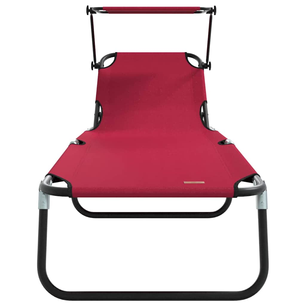 Opvouwbare zonnebed Rood 190 x 57 x 81 cm oxford