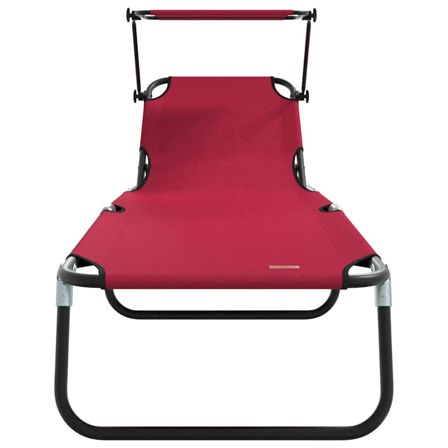 Opvouwbare zonnebed Rood 190 x 57 x 81 cm oxford