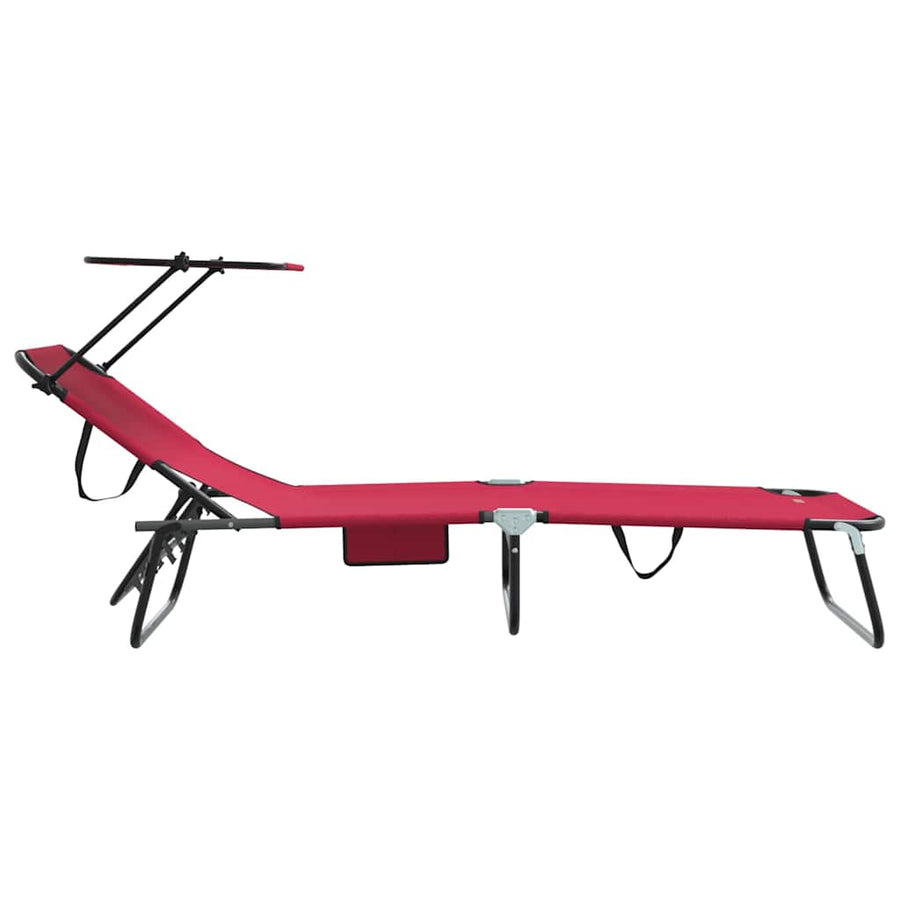 Opvouwbare zonnebed Rood 190 x 57 x 81 cm oxford