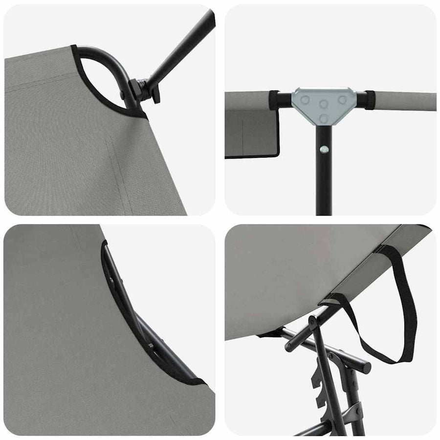 Opvouwbare zonnebed Grijs 190 x 57 x 81 cm oxford