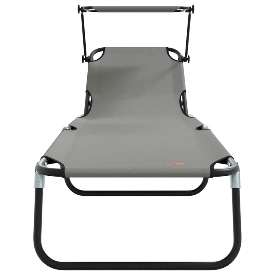 Opvouwbare zonnebed Grijs 190 x 57 x 81 cm oxford