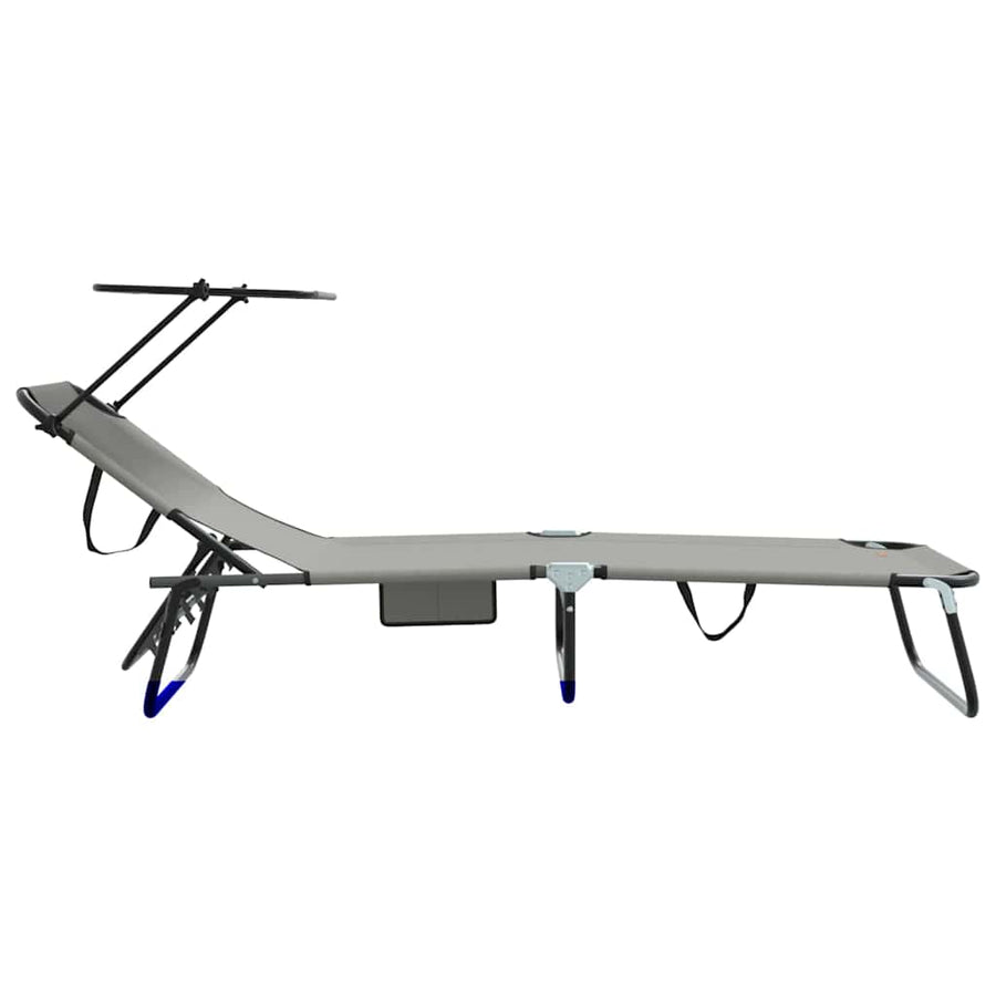 Opvouwbare zonnebed Grijs 190 x 57 x 81 cm oxford