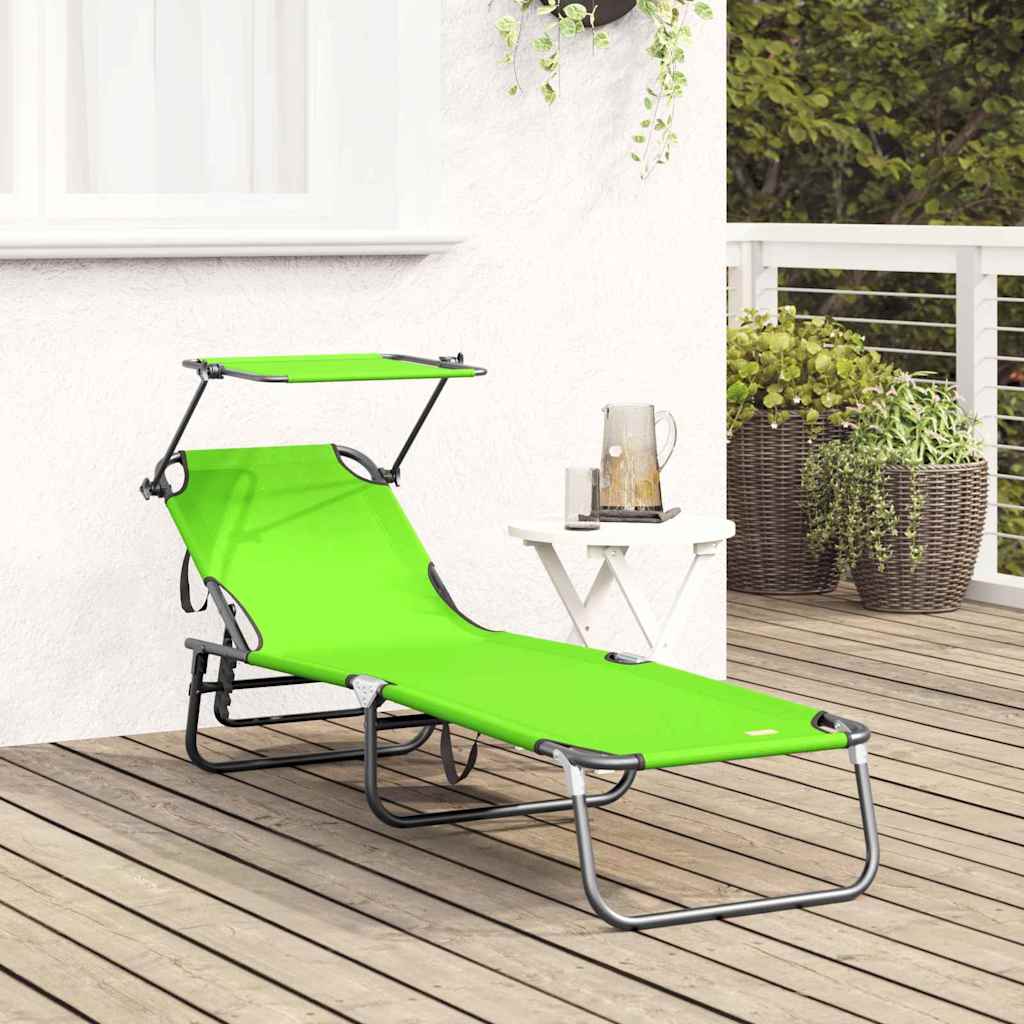 Opvouwbare zonnebed Groen 190 x 57 x 81 cm oxford