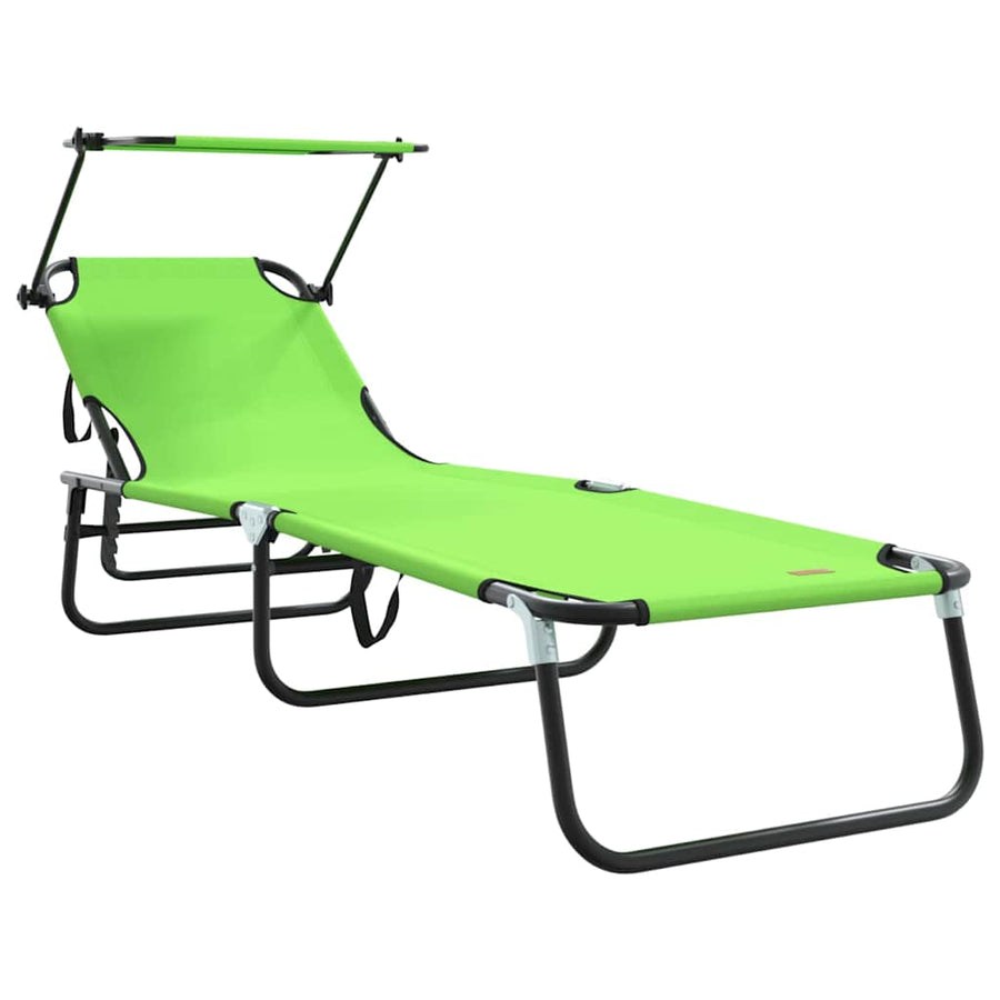 Opvouwbare zonnebed Groen 190 x 57 x 81 cm oxford