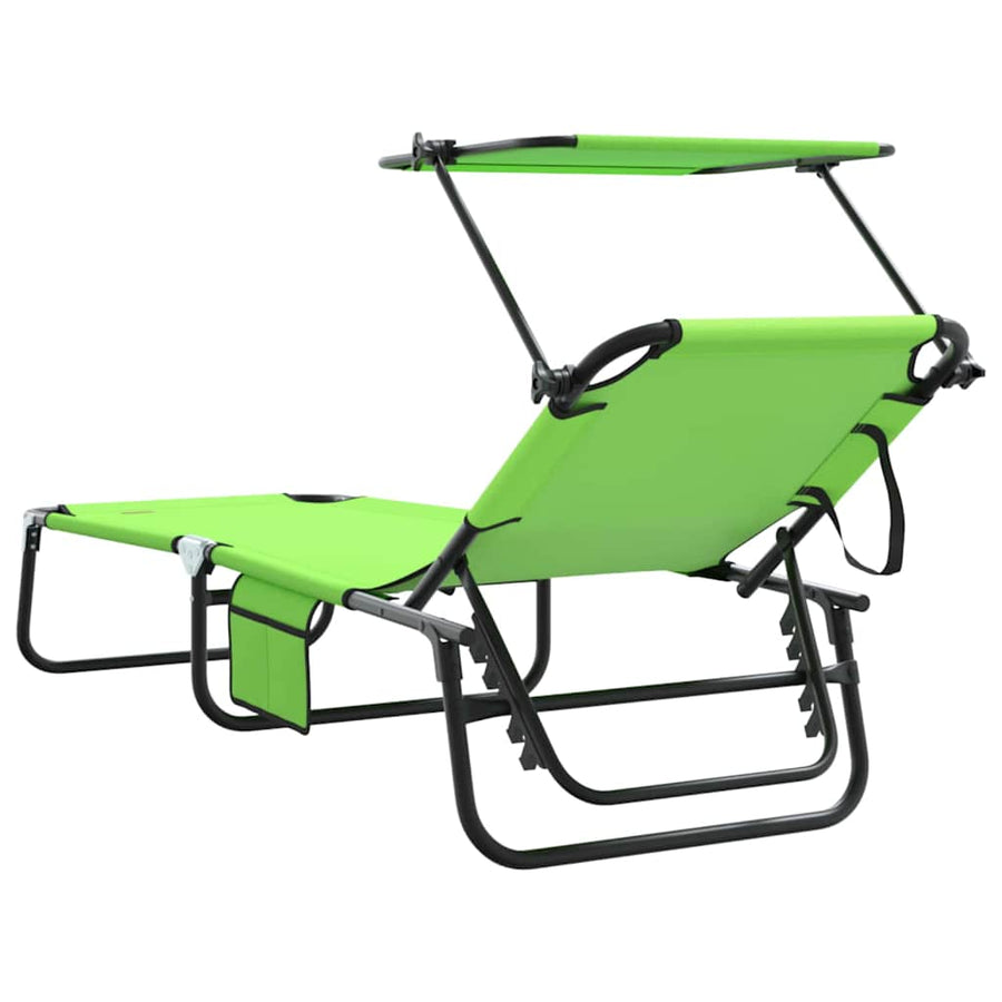 Opvouwbare zonnebed Groen 190 x 57 x 81 cm oxford