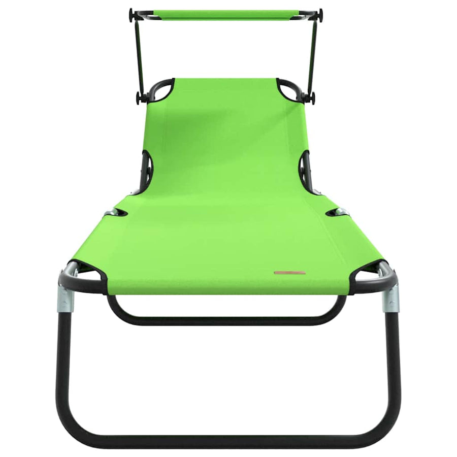 Opvouwbare zonnebed Groen 190 x 57 x 81 cm oxford