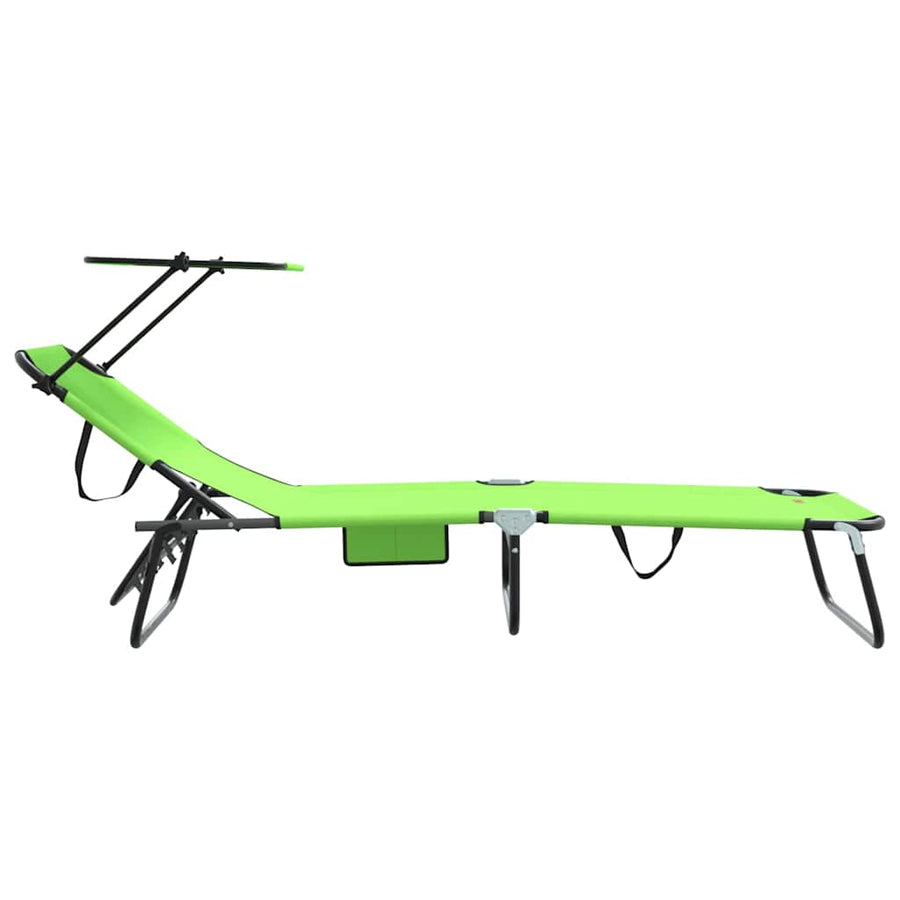 Opvouwbare zonnebed Groen 190 x 57 x 81 cm oxford