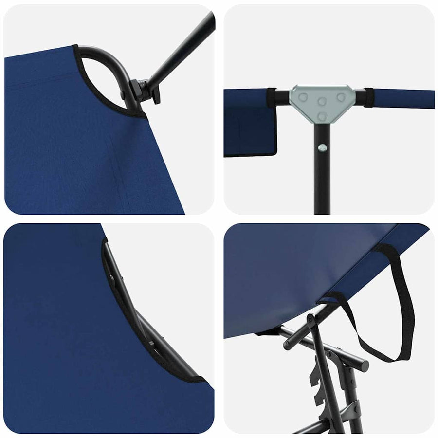 Opvouwbare zonnebed 2 pcs Blauw 190 x 57 x 81 cm oxford