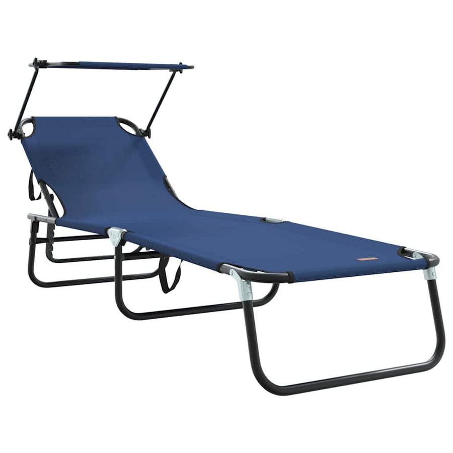 Opvouwbare zonnebed 2 pcs Blauw 190 x 57 x 81 cm oxford
