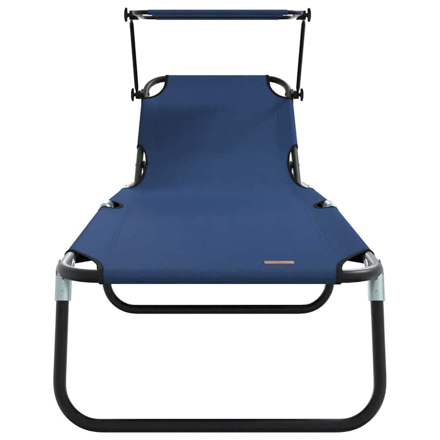 Opvouwbare zonnebed 2 pcs Blauw 190 x 57 x 81 cm oxford