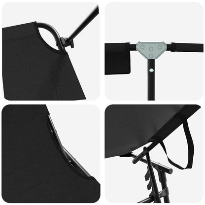 Opvouwbare zonnebed 2 pcs Zwart 190 x 57 x 81 cm oxford