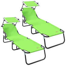 Opvouwbare zonnebed 2 pcs Groen 190 x 57 x 81 cm oxford