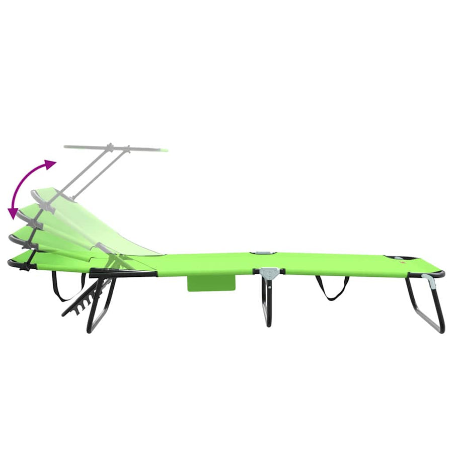 Opvouwbare zonnebed 2 pcs Groen 190 x 57 x 81 cm oxford