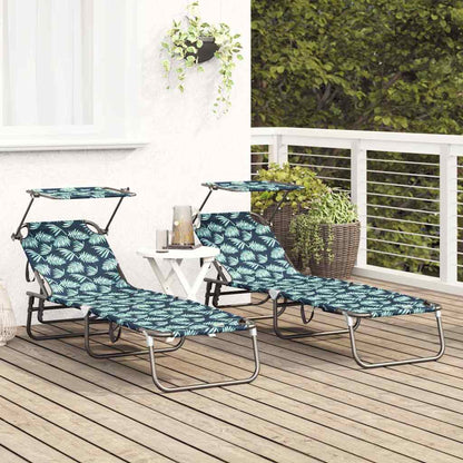 Opvouwbare zonnebed 2 pcs Multikleur 190 x 57 x 81 cm oxford
