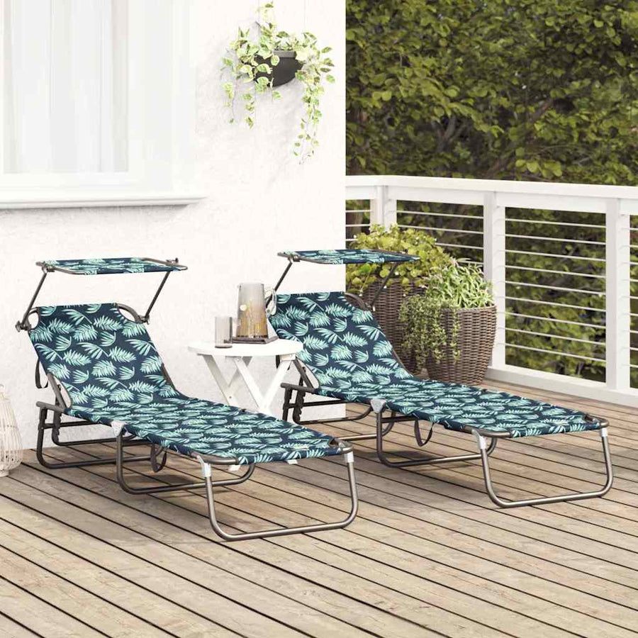 Opvouwbare zonnebed 2 pcs Multikleur 190 x 57 x 81 cm oxford
