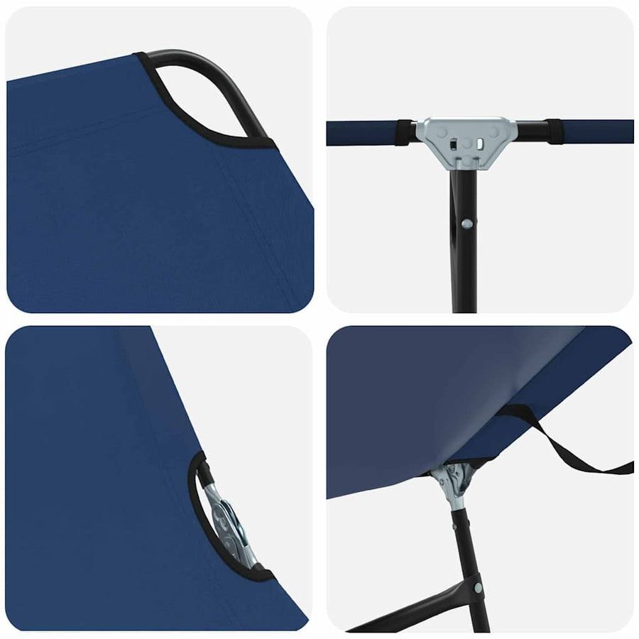 Opvouwbare zonnebed Blauw 188 x 57 x 86,5 cm Polyester