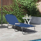 Ligstoel opvouwbaar blauw 188x57x86,5 cm polyester