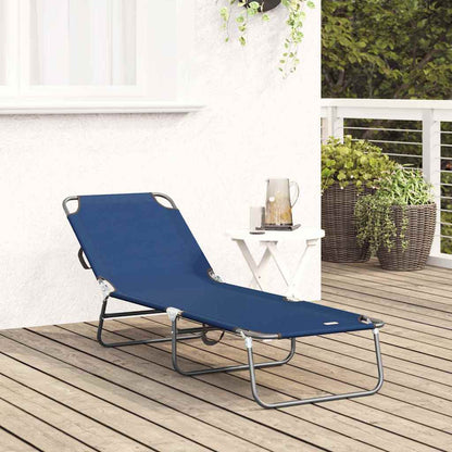 Opvouwbare zonnebed Blauw 188 x 57 x 86,5 cm Polyester
